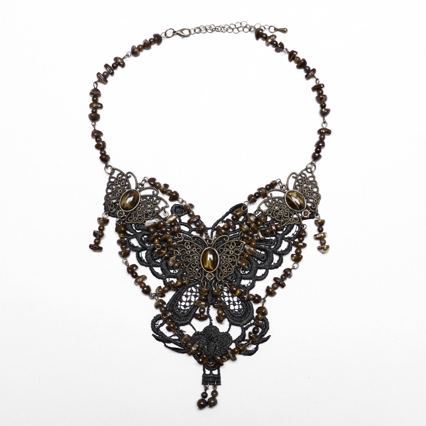 Steampunk Butterfly Halsketting Bruin