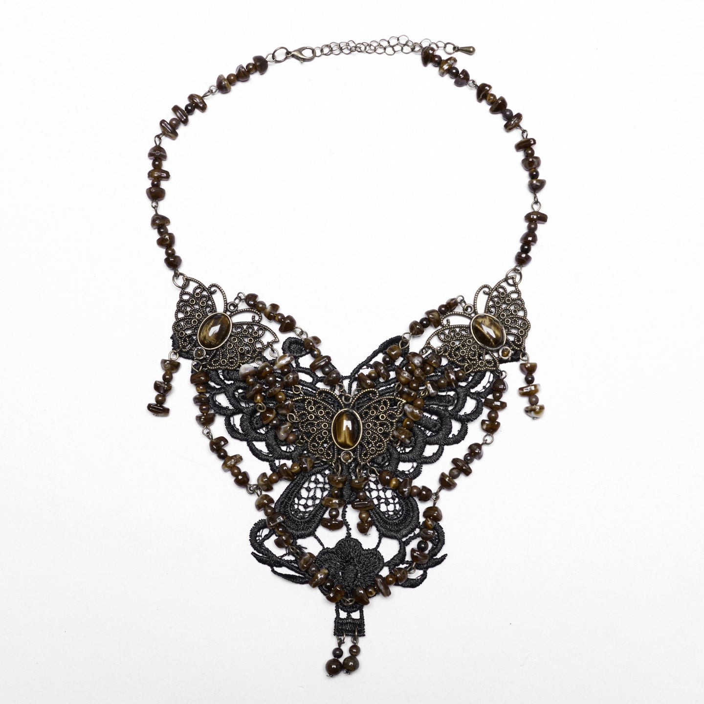 Steampunk Butterfly Halsketting Bruin