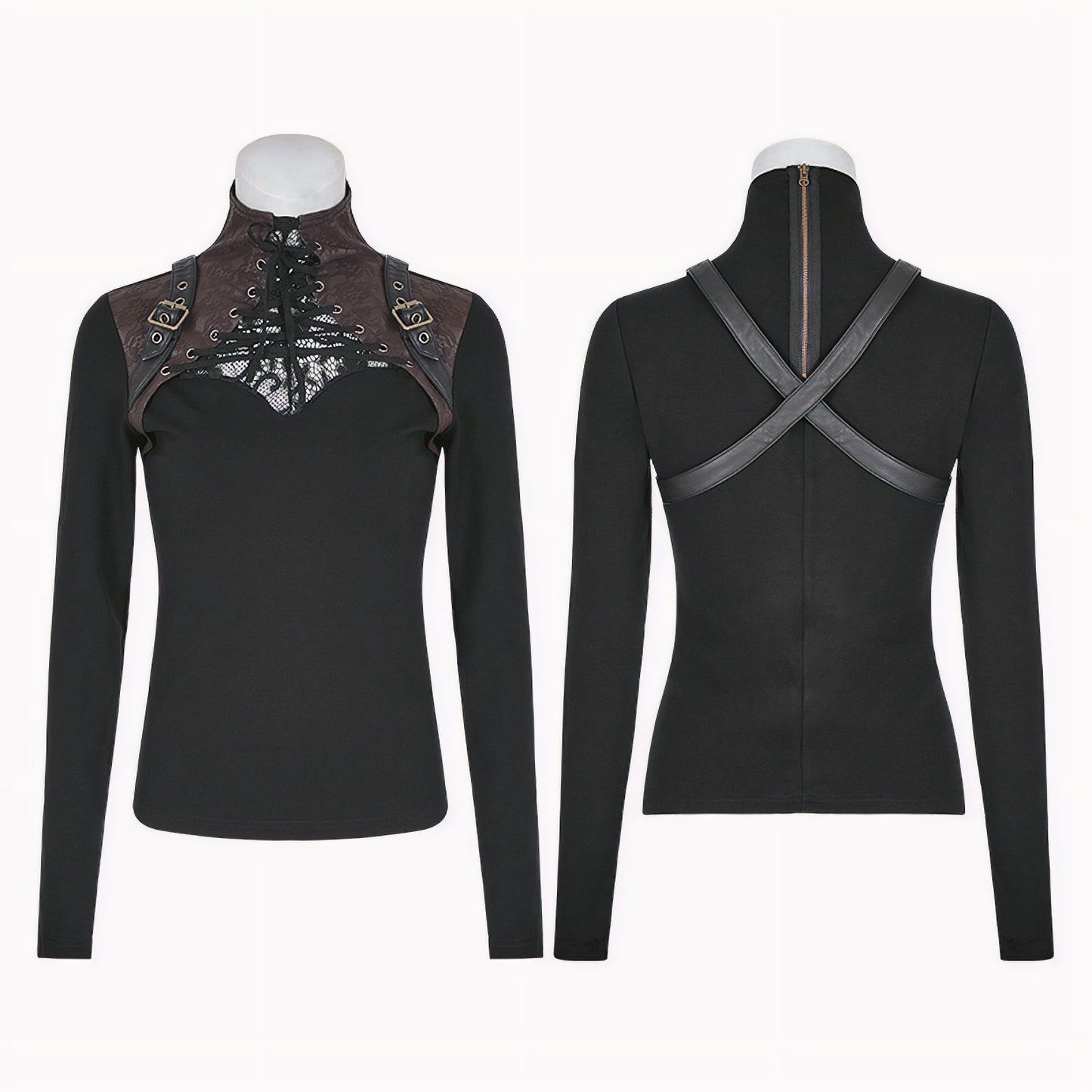 Noticed Top Zwart/Bruin