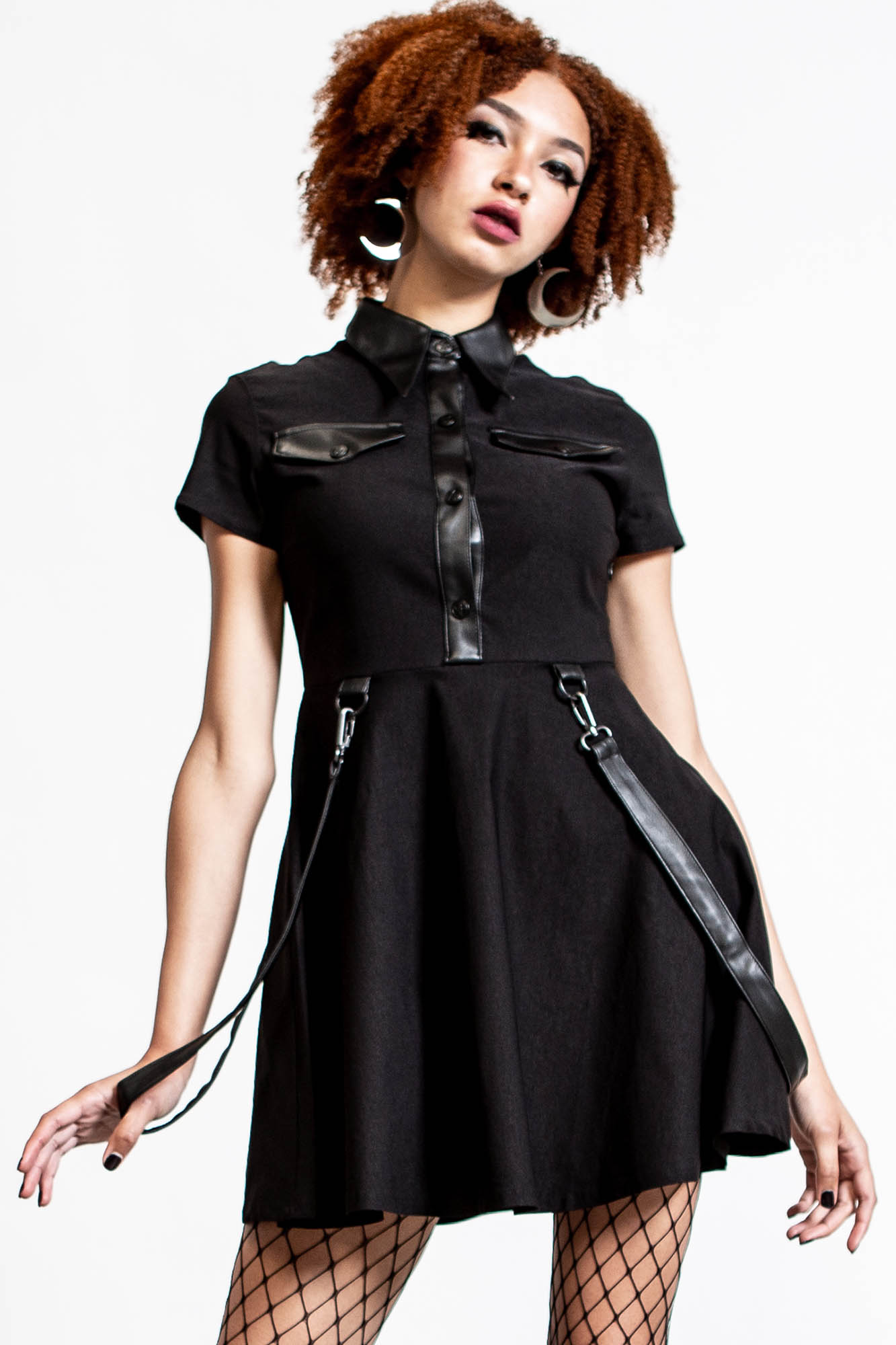 Killstar Menace Collar Dress Black