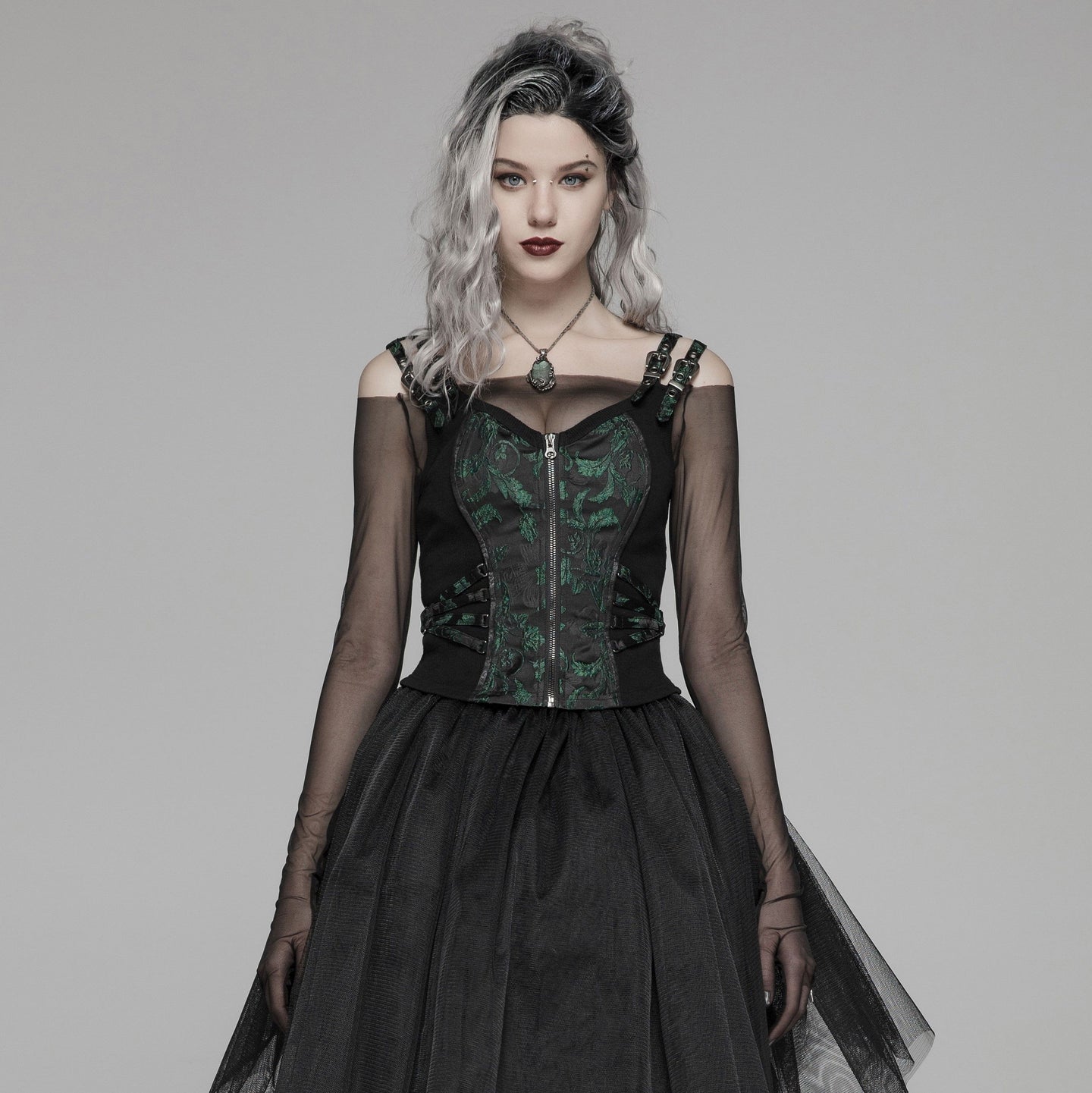 Take It All Corset Top Black/Green