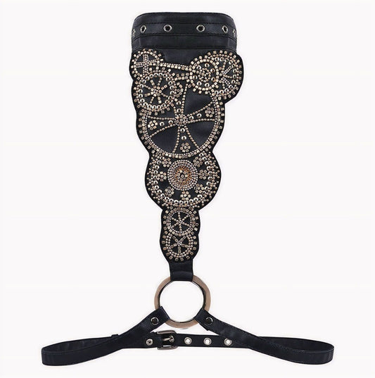 Corset Gear Cogs Zwart