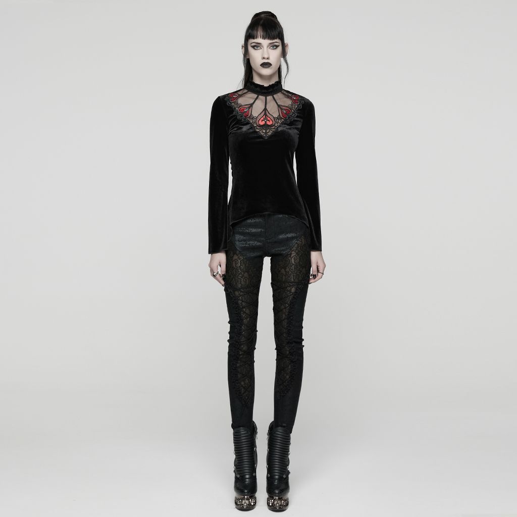 Losing Sense Top Zwart - Rood