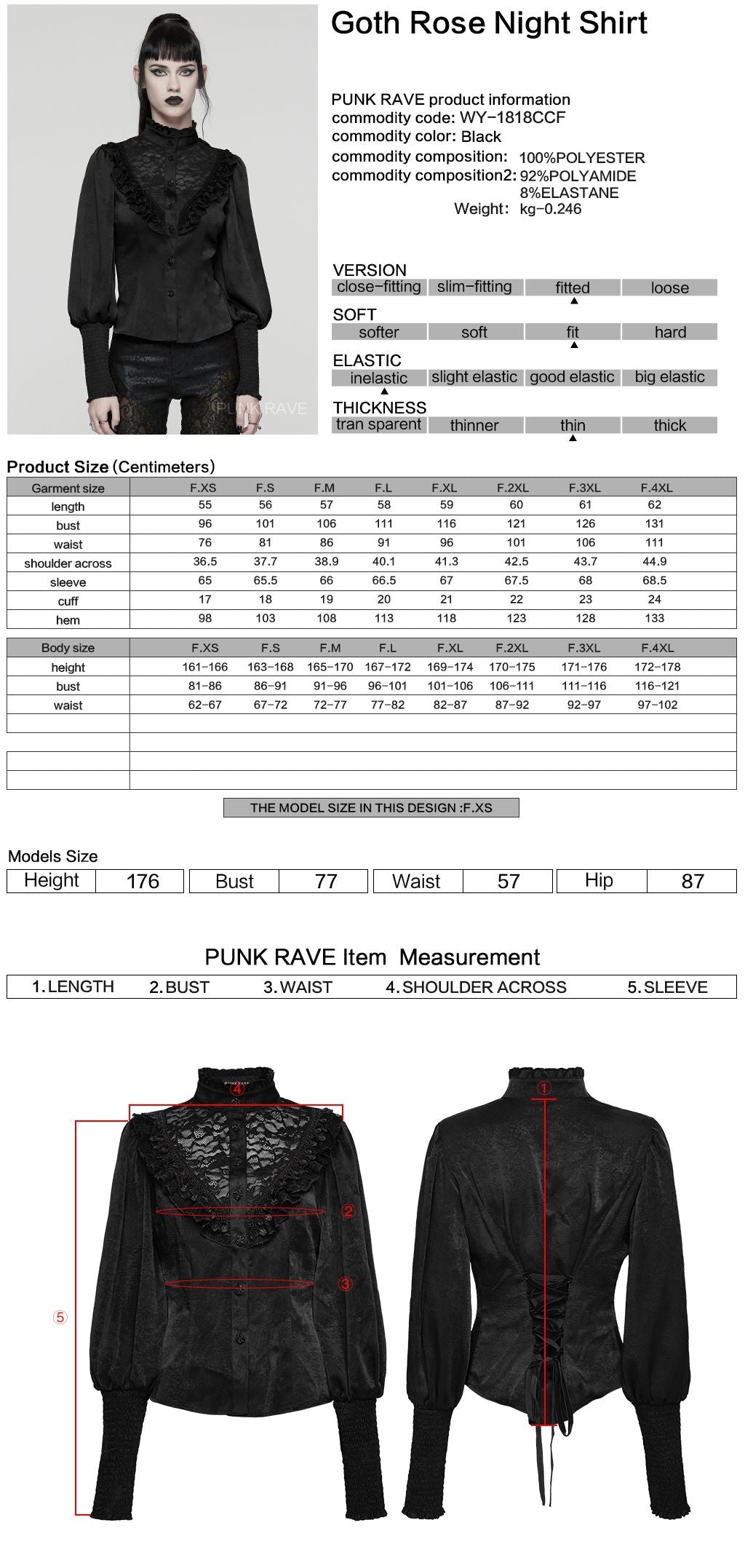 Punk Rave Proud Blouse Zwart