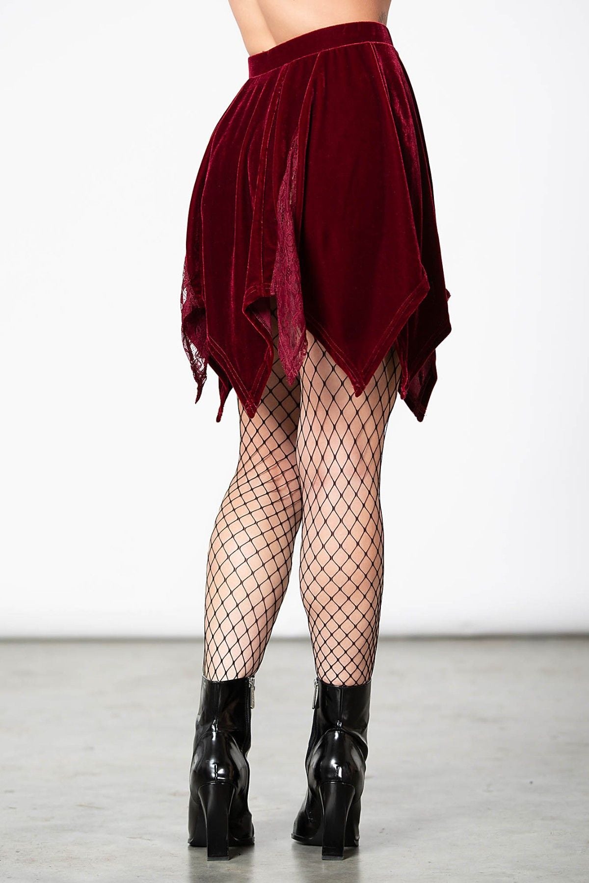 Killstar Lester Velvet Mini Skirt Blood