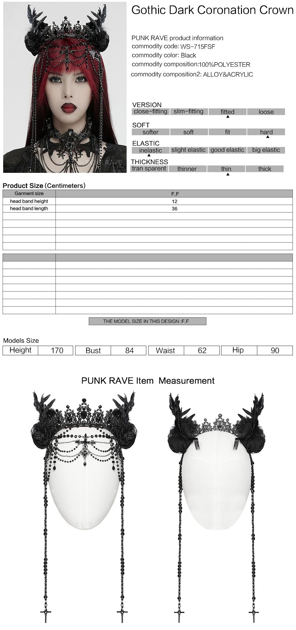 Wicked Tiara Kroon Zwart