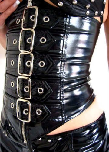 Classic Fetish Vinyl Waist Cincher Zwart
