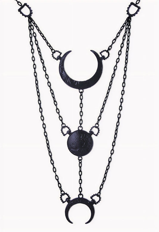 Moon Phases Black Halsketting