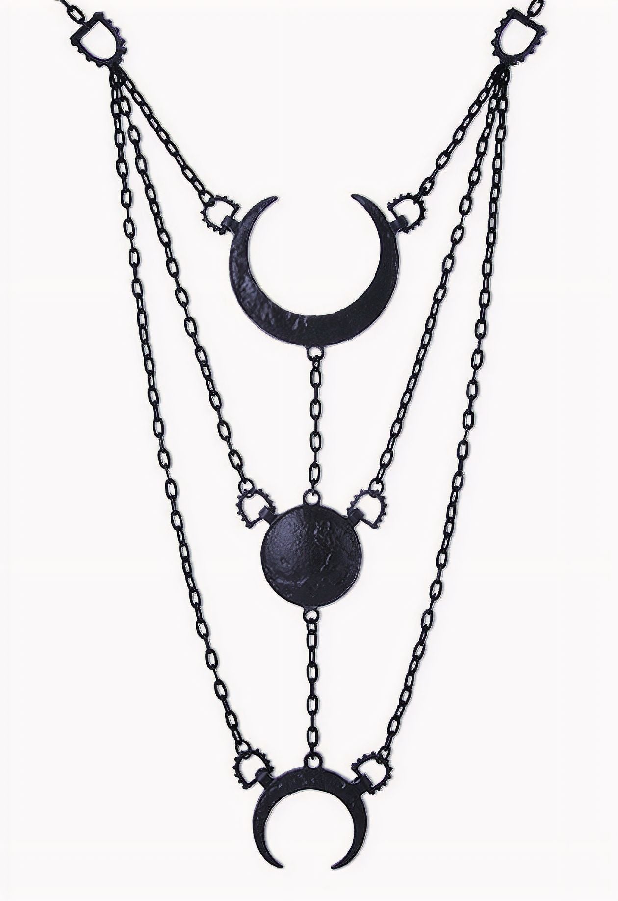 Moon Phases Black Halsketting