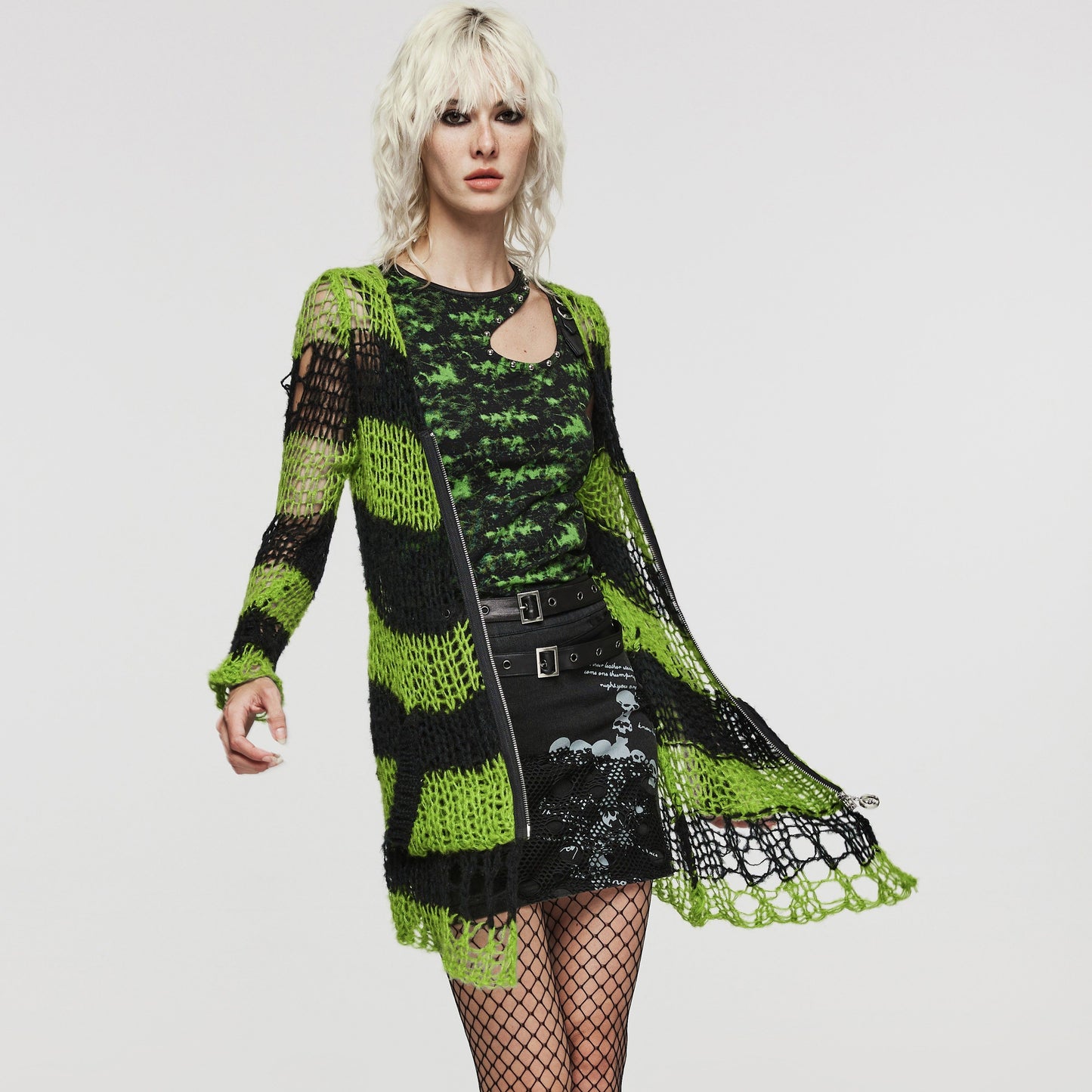 Viral Cardigan Black - Green