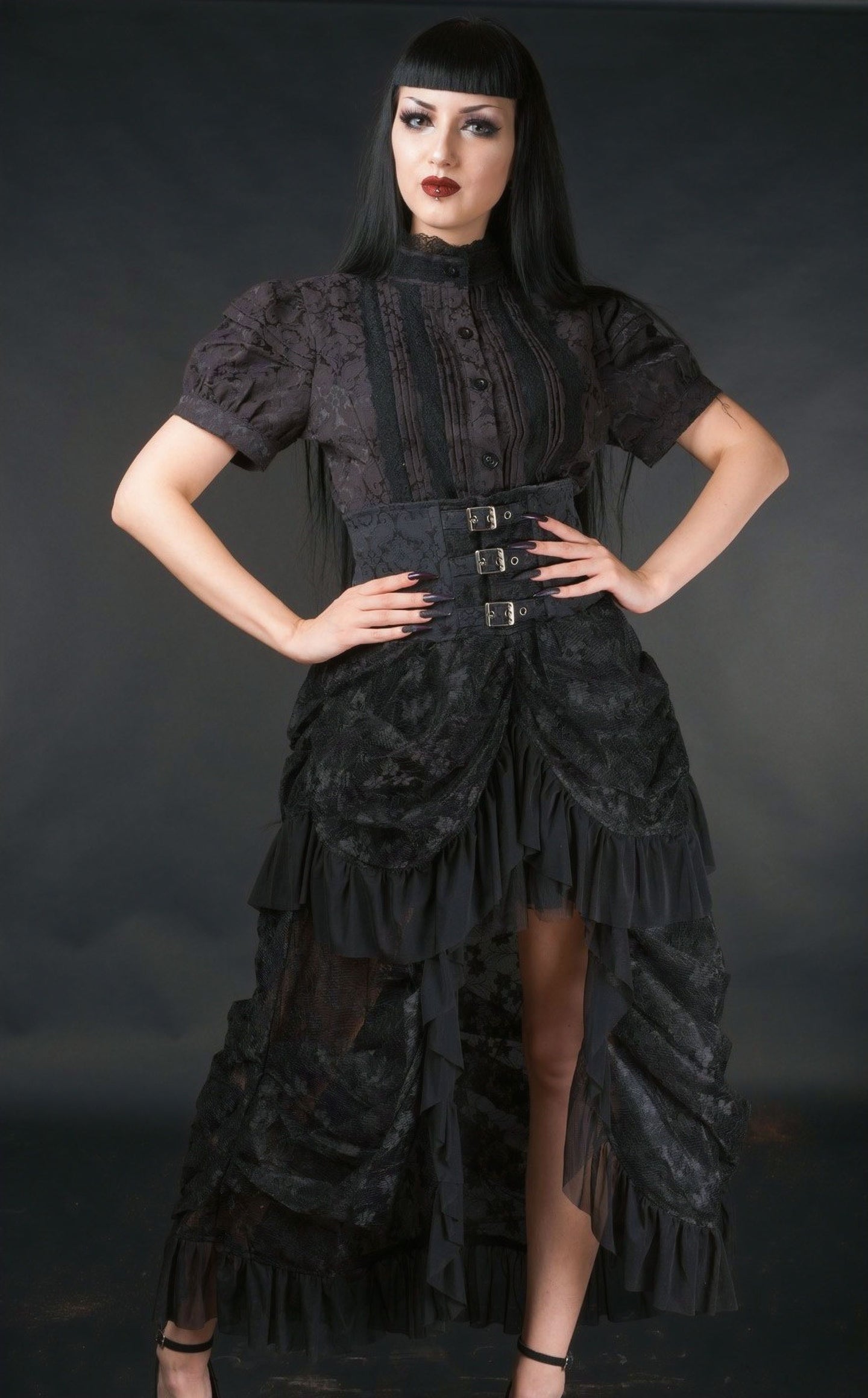 High Waist Bustle Skirt