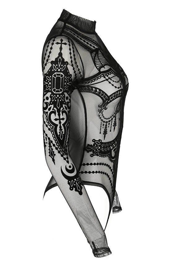 Jewel Bat Mesh Bodysuit