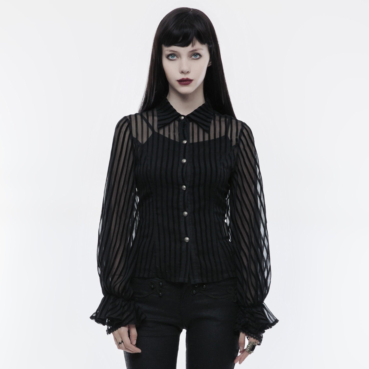 Punk Rave Time Stands Still Blouse Zwart