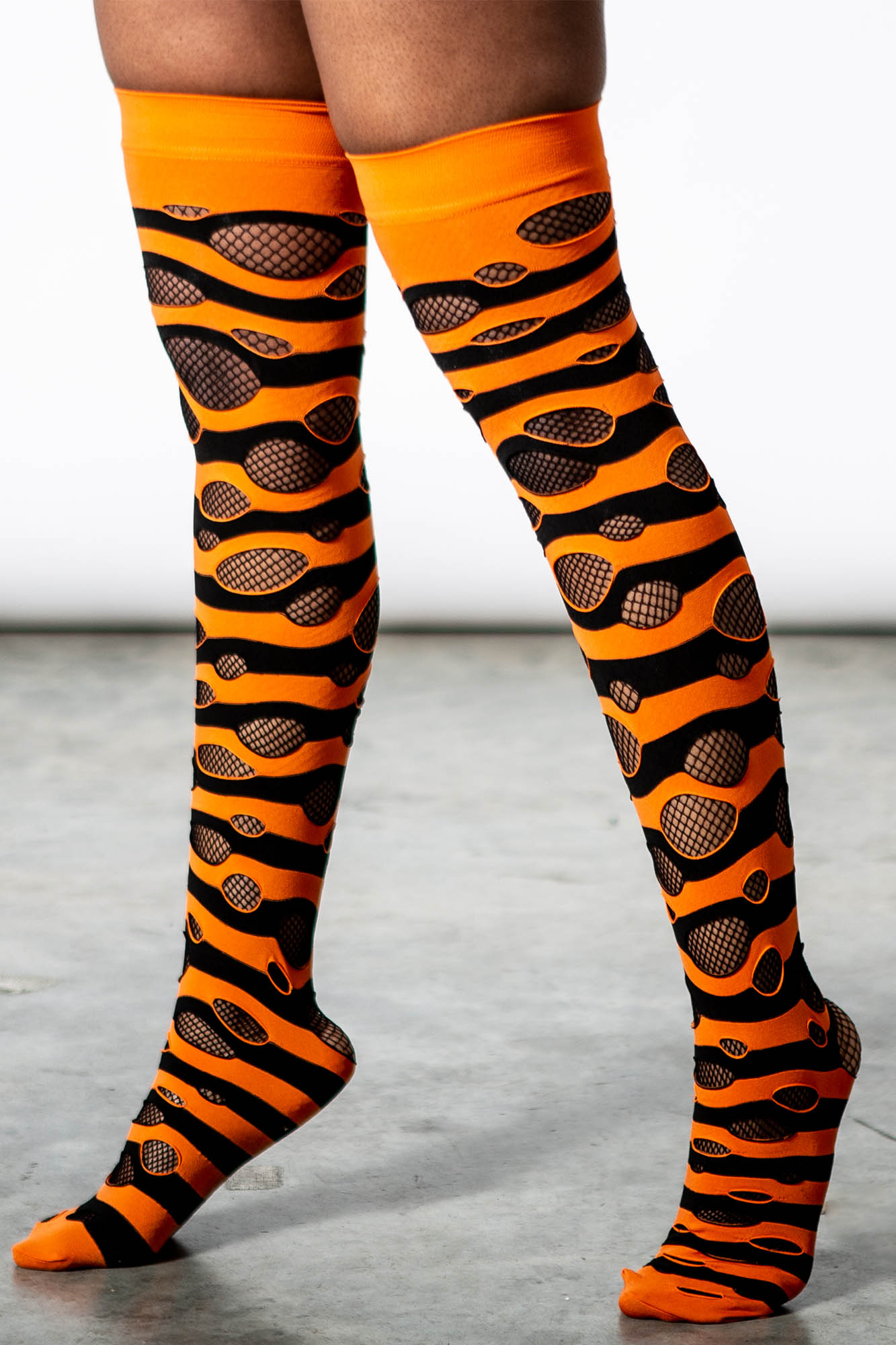Wretched Soul Distress Socks Black/Orange