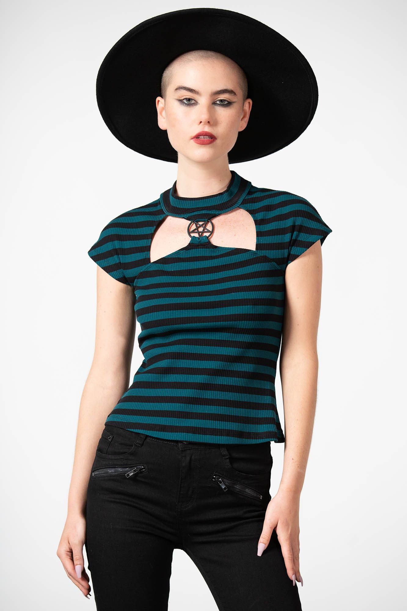 Killstar Lamia Top Groen - Zwart