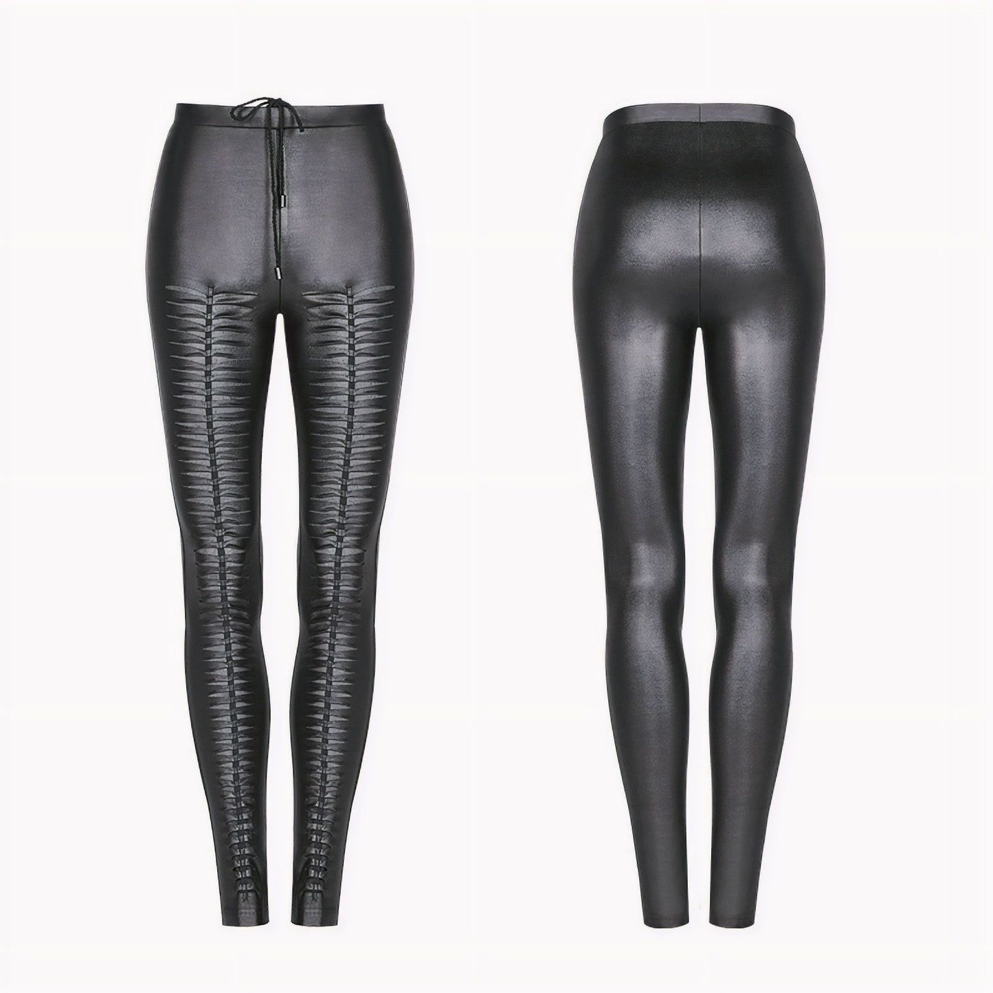 Slashed Leggings Zwart
