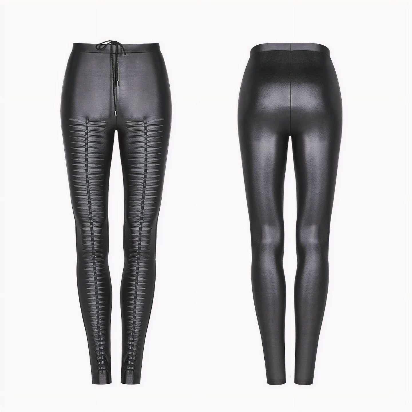 Slashed Leggings Zwart