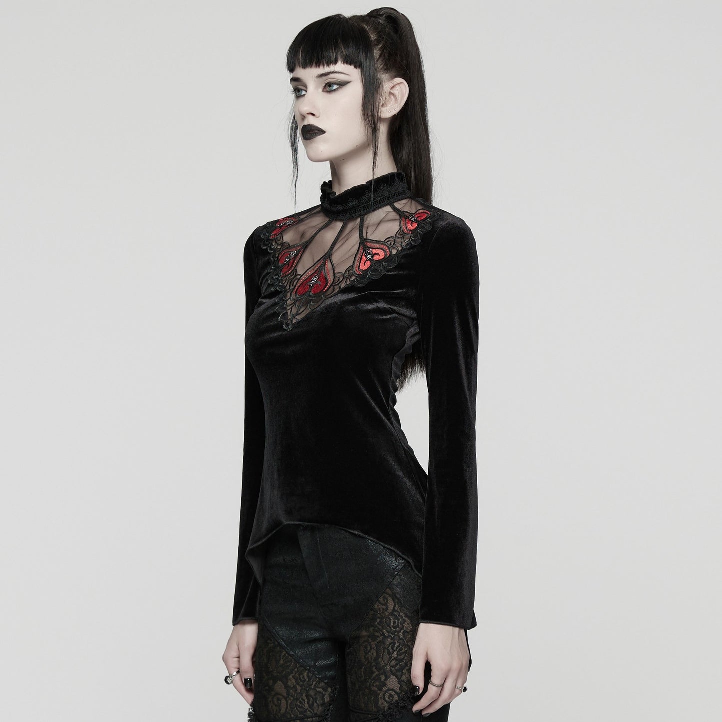 Losing Sense Top Zwart - Rood