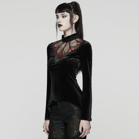 Losing Sense Top Zwart - Rood