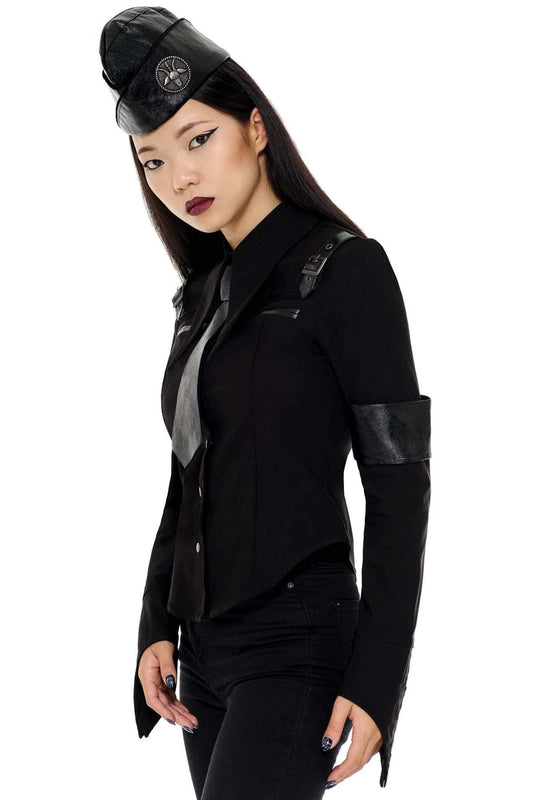 Killstar Secret Mission Button-Up Shirt Zwart
