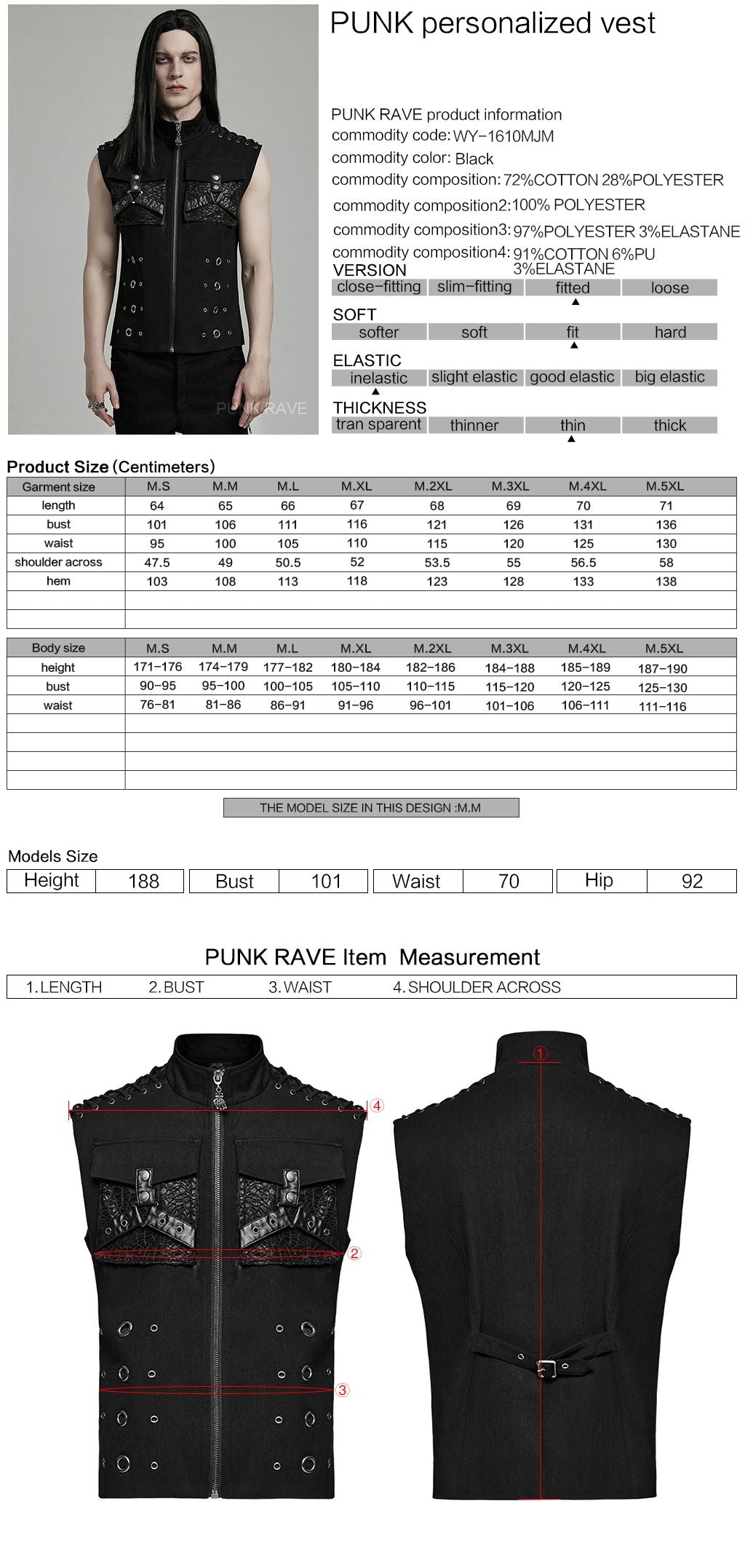 Pursuasive Waistcoat Zwart