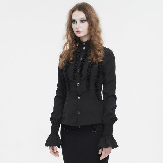 Devil Fashion Bluff Blouse Zwart