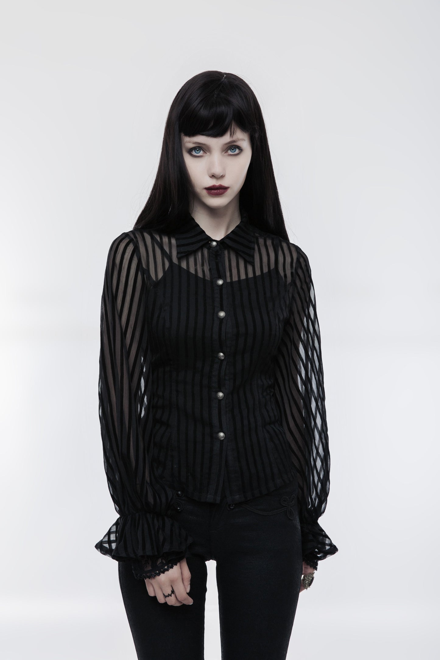 Punk Rave Time Stands Still Blouse Zwart