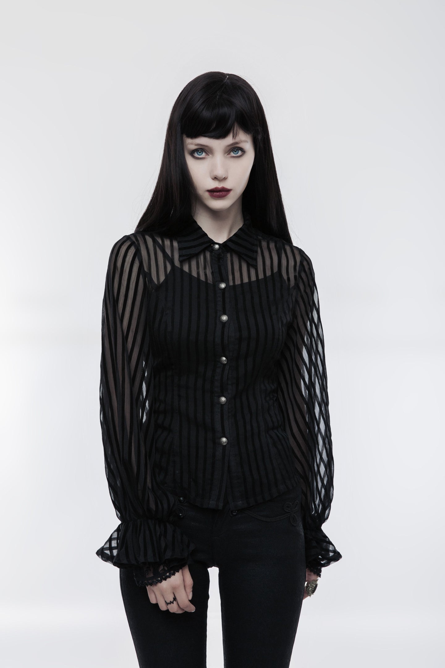 Punk Rave Time Stands Still Blouse Zwart