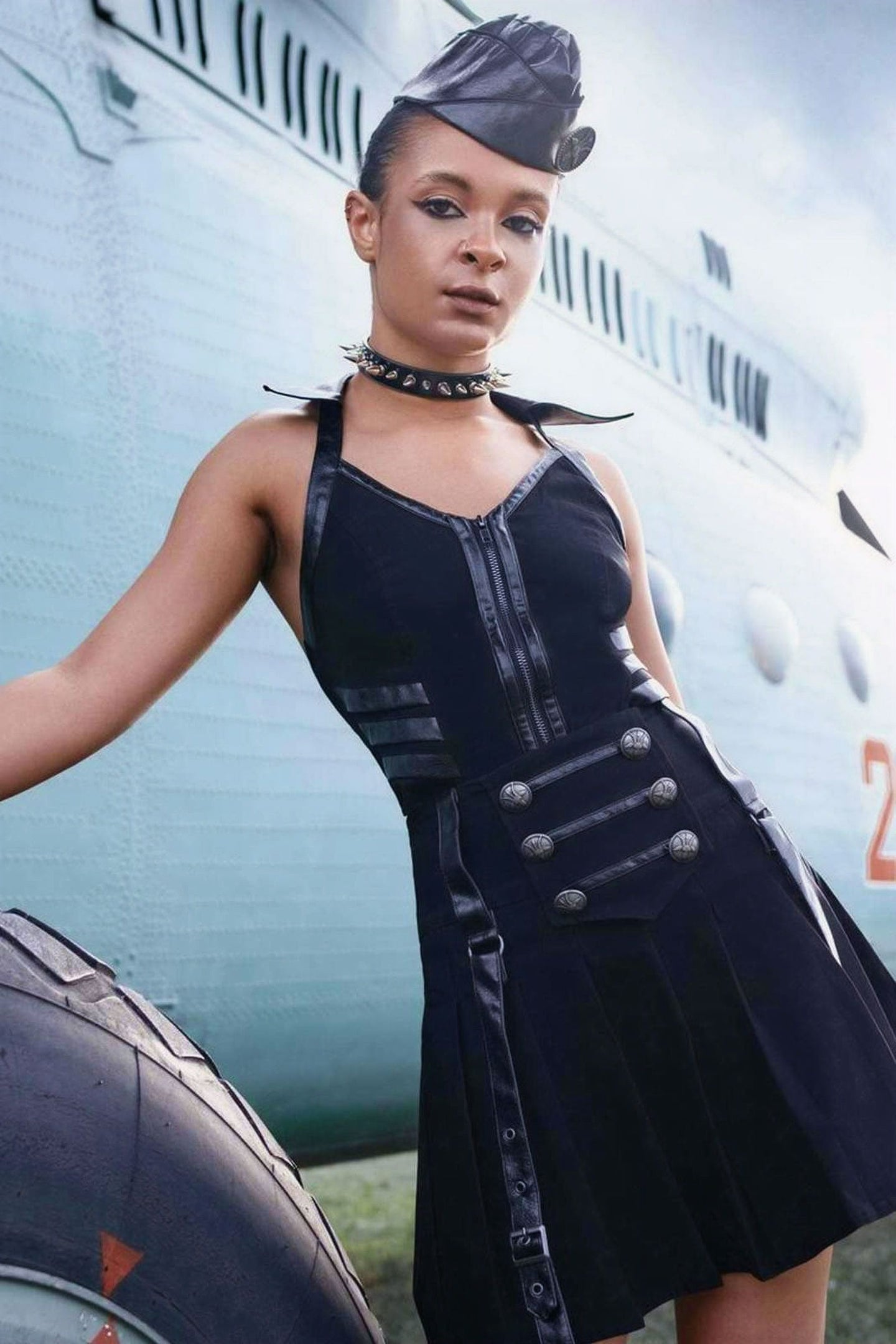 Killstar Anita Ammo Halter Top Black