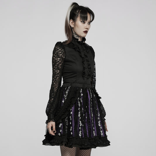 Blossom Rok Paars - Zwart