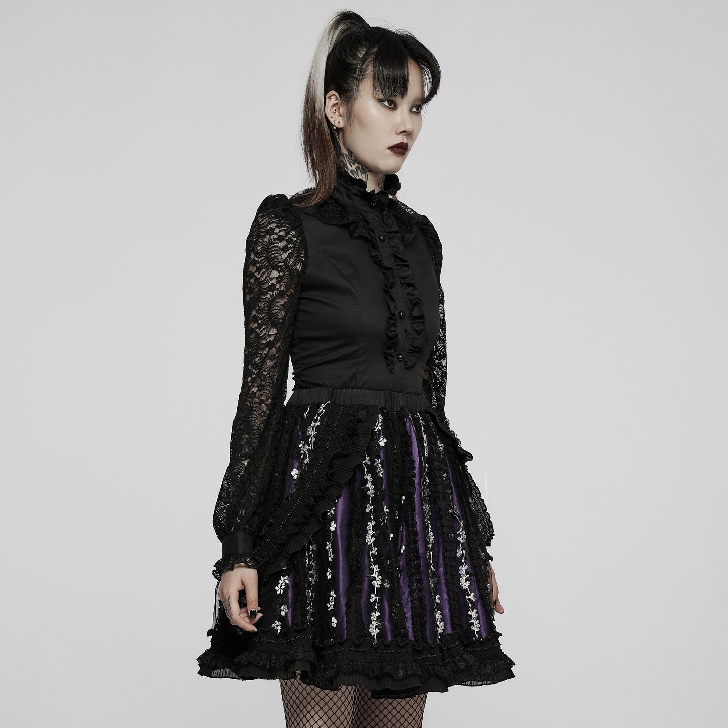 Blossom Rok Paars - Zwart