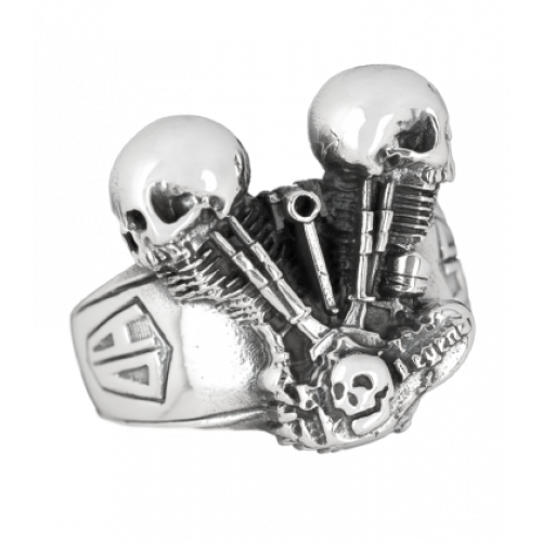 Skull Ring GJR021 (Zilver)