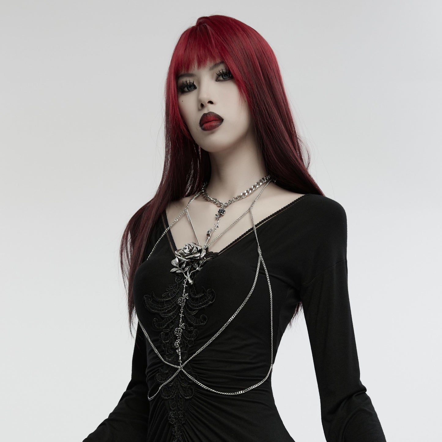 Silver Roses Chain Harness