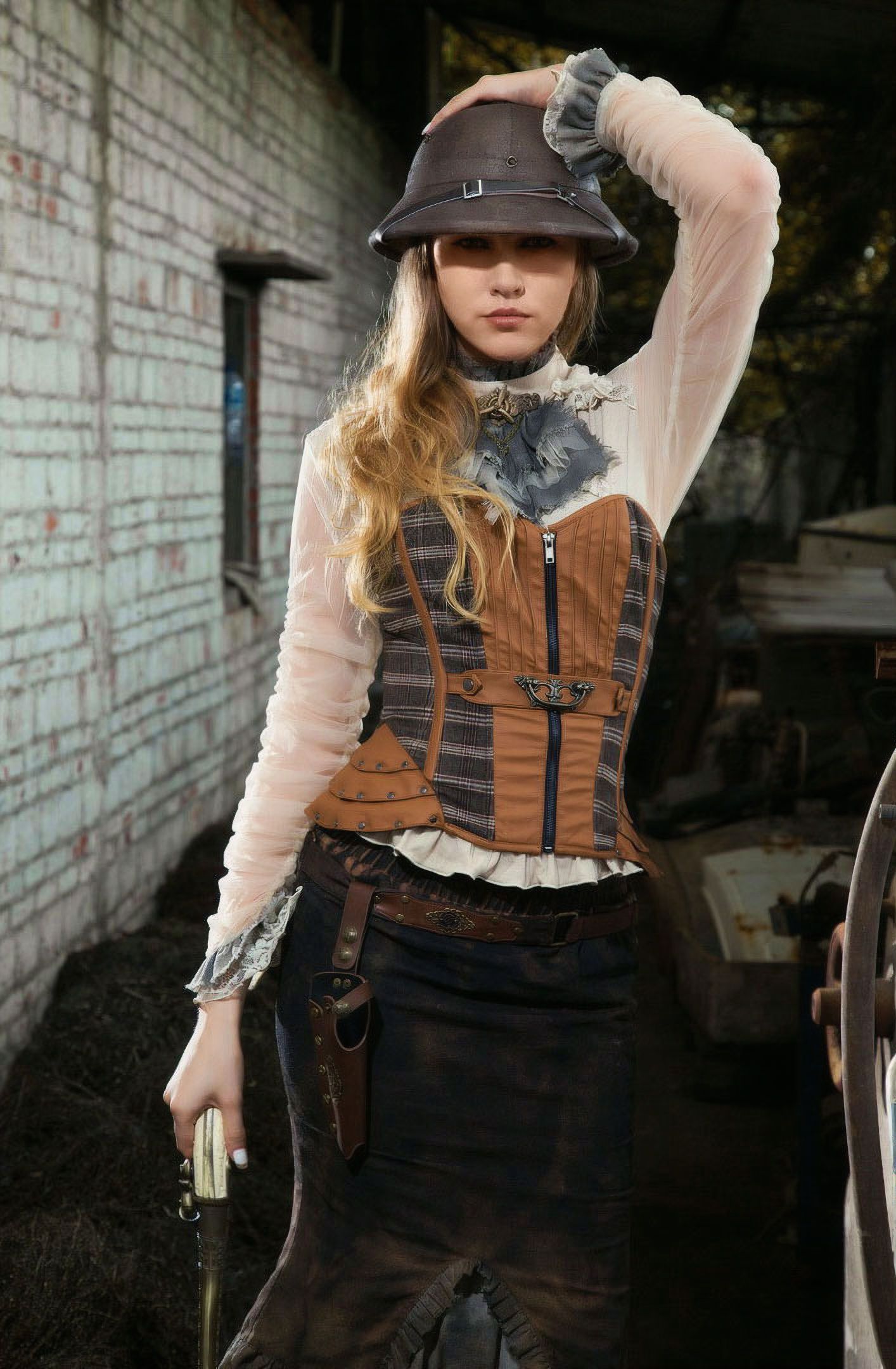 Aviator Jabot Grijs/Ivoor
