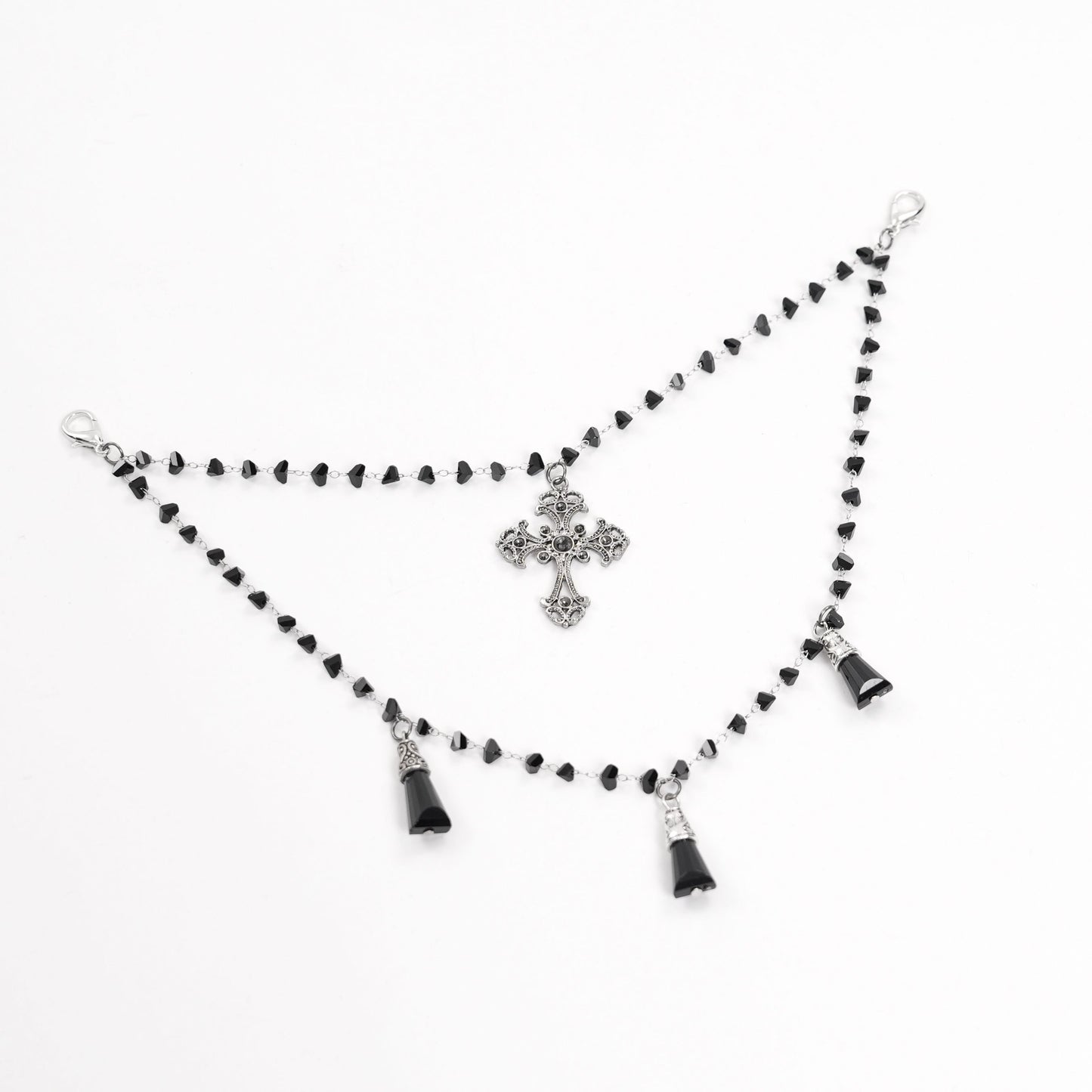 Detachable chain detail on Devil Fashion SHT12401 men's gothic shirt