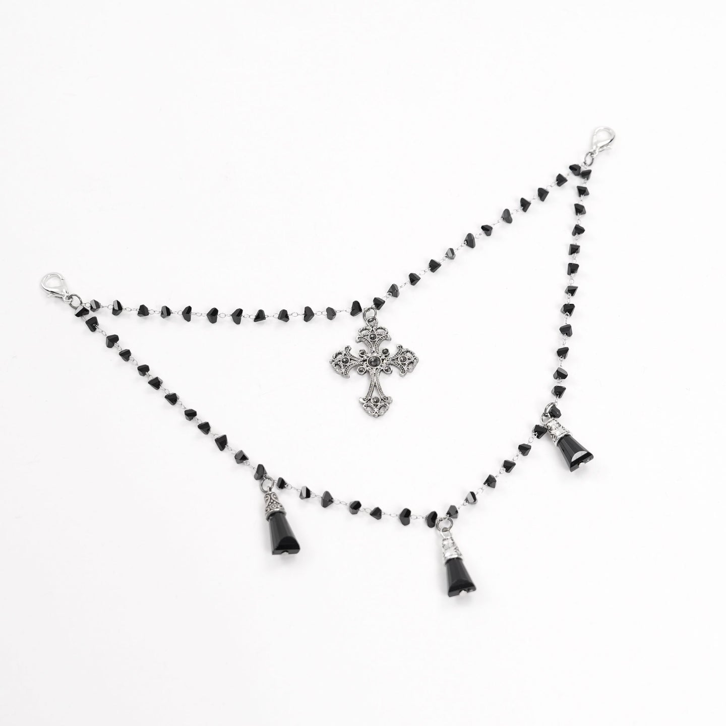 Detachable chain detail on Devil Fashion SHT12401 men's gothic shirt