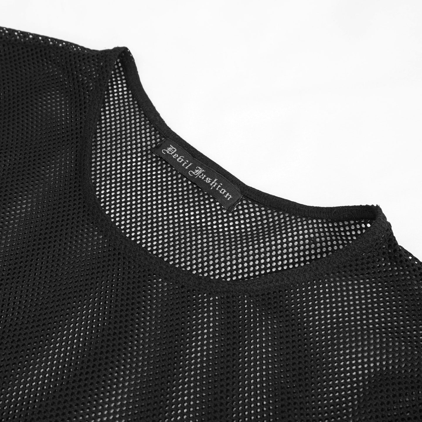 Devil Fashion Climax Long Sleeve Fishnet Top Black