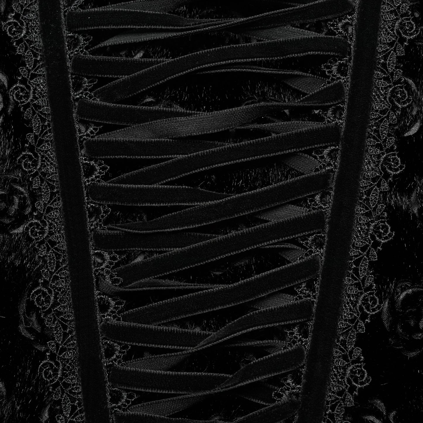 Roses Corset Vest Black
