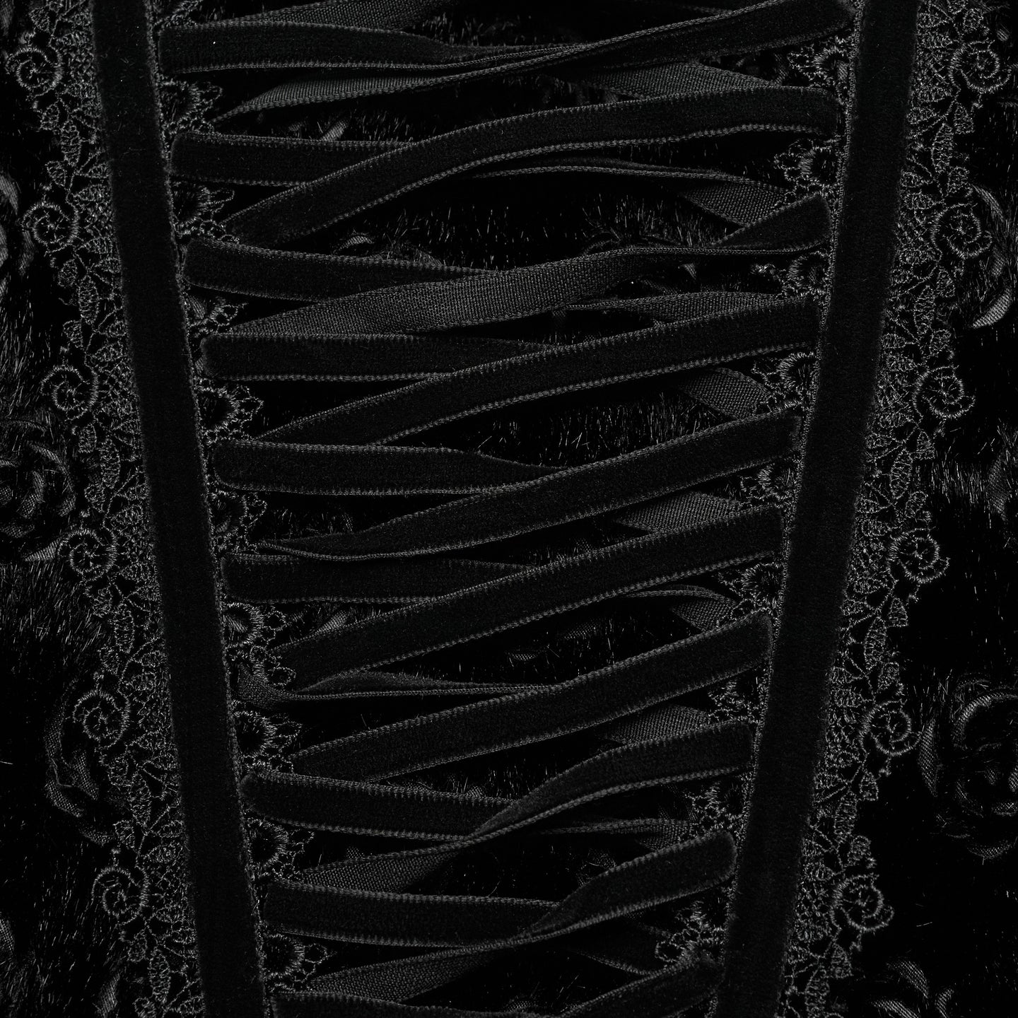 Roses Corset Vest Black