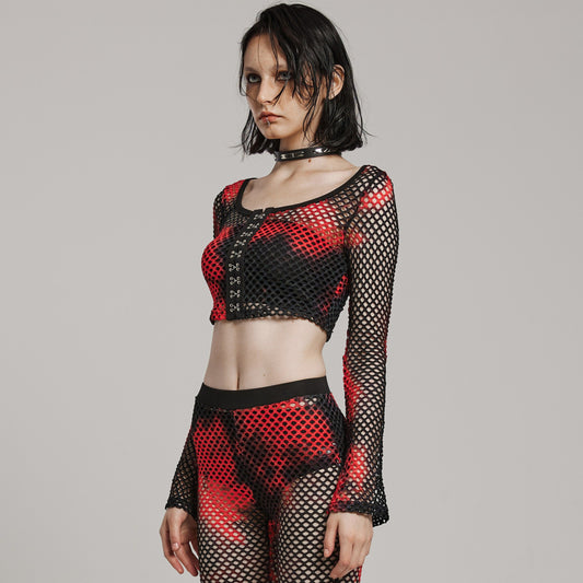 Stop This Long Sleeve Top Zwart - Rood