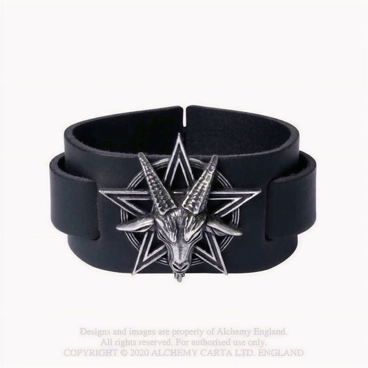 Baphomet Polsband Leer
