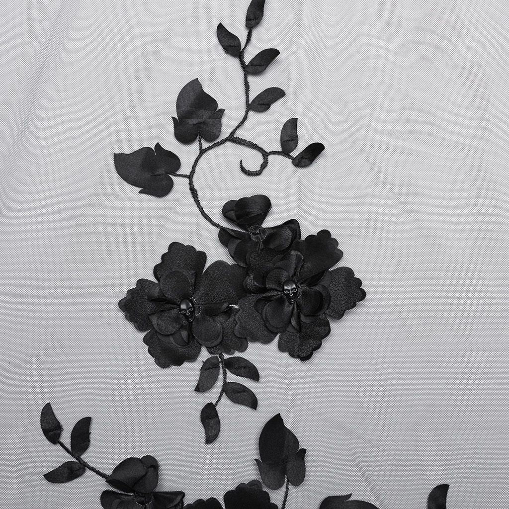 Black Flowers Mourning Veil