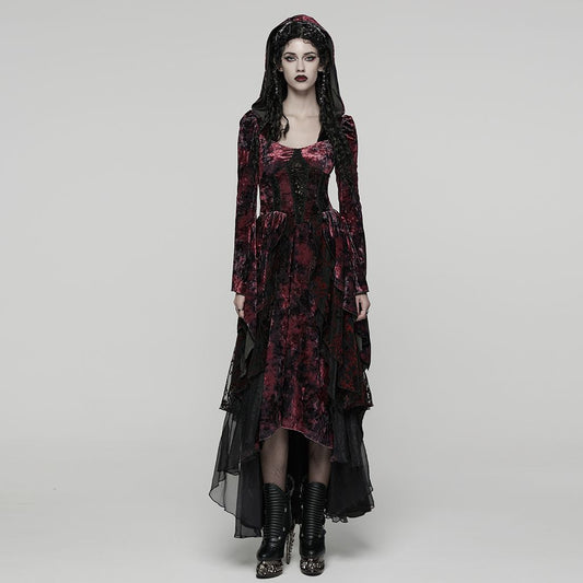 Melancholia Maxi Jurk Rood - Zwart