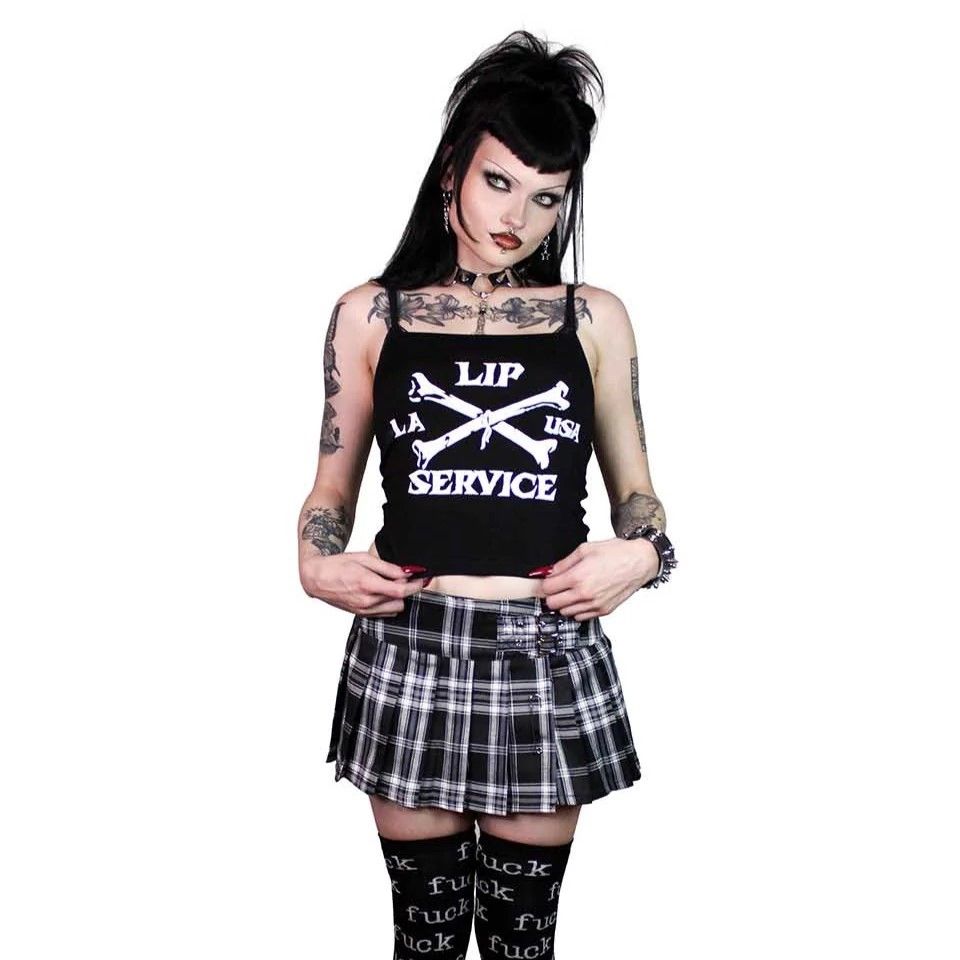 Lip Service World's End Minirok Zwart - Wit