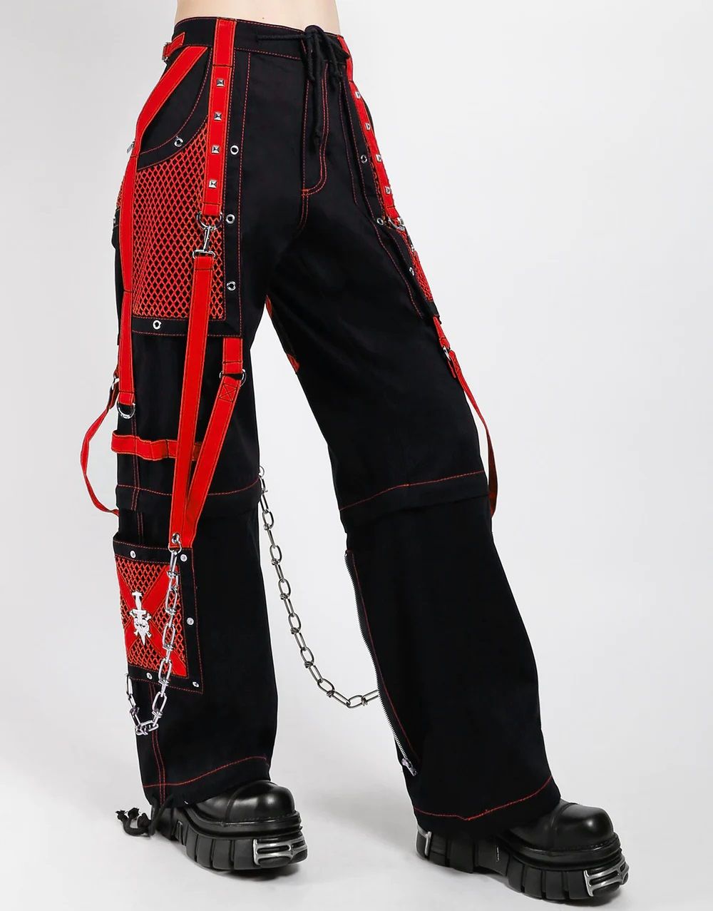 Symbol Zip Off Broek Zwart - Rood
