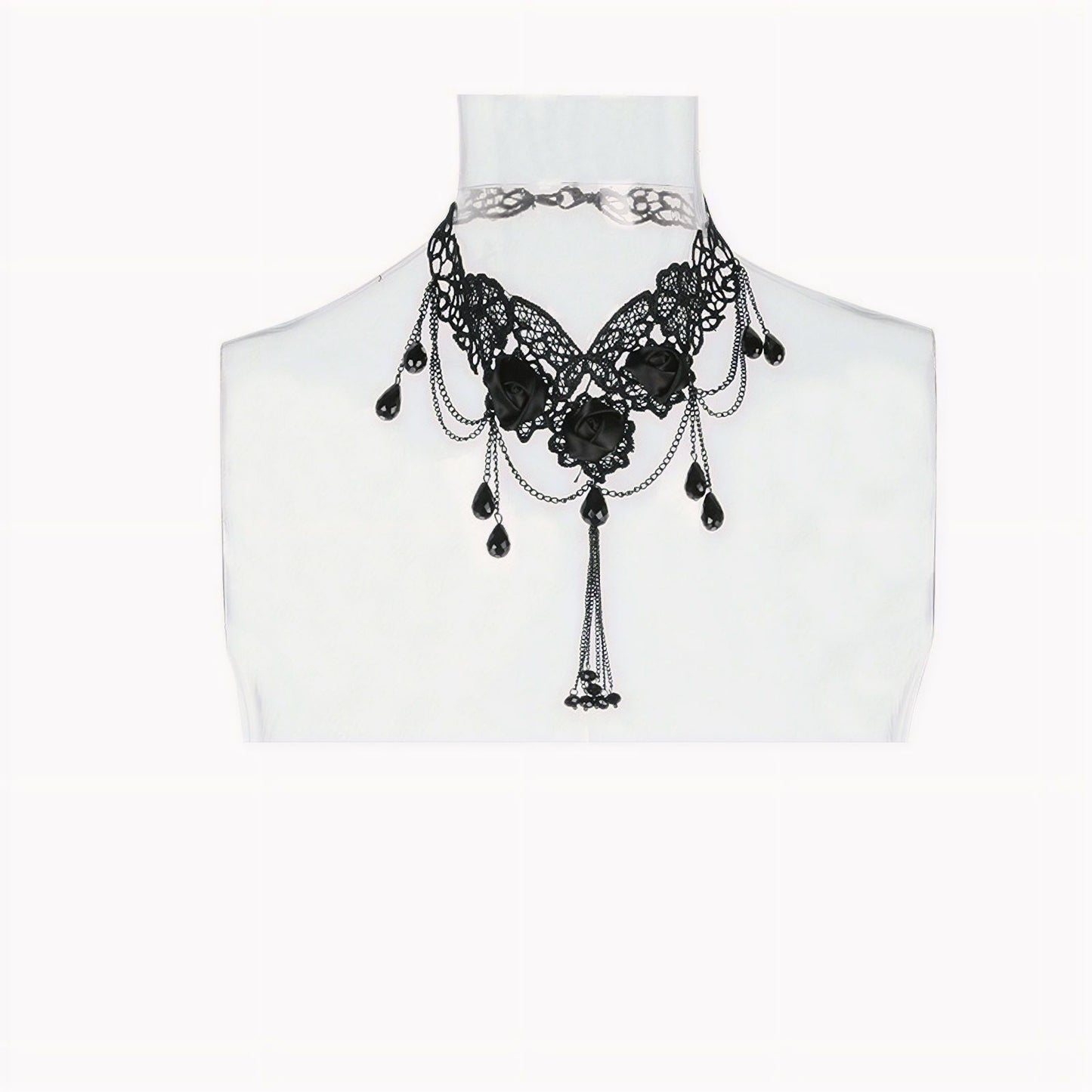 Punk Rave Black Roses Collier