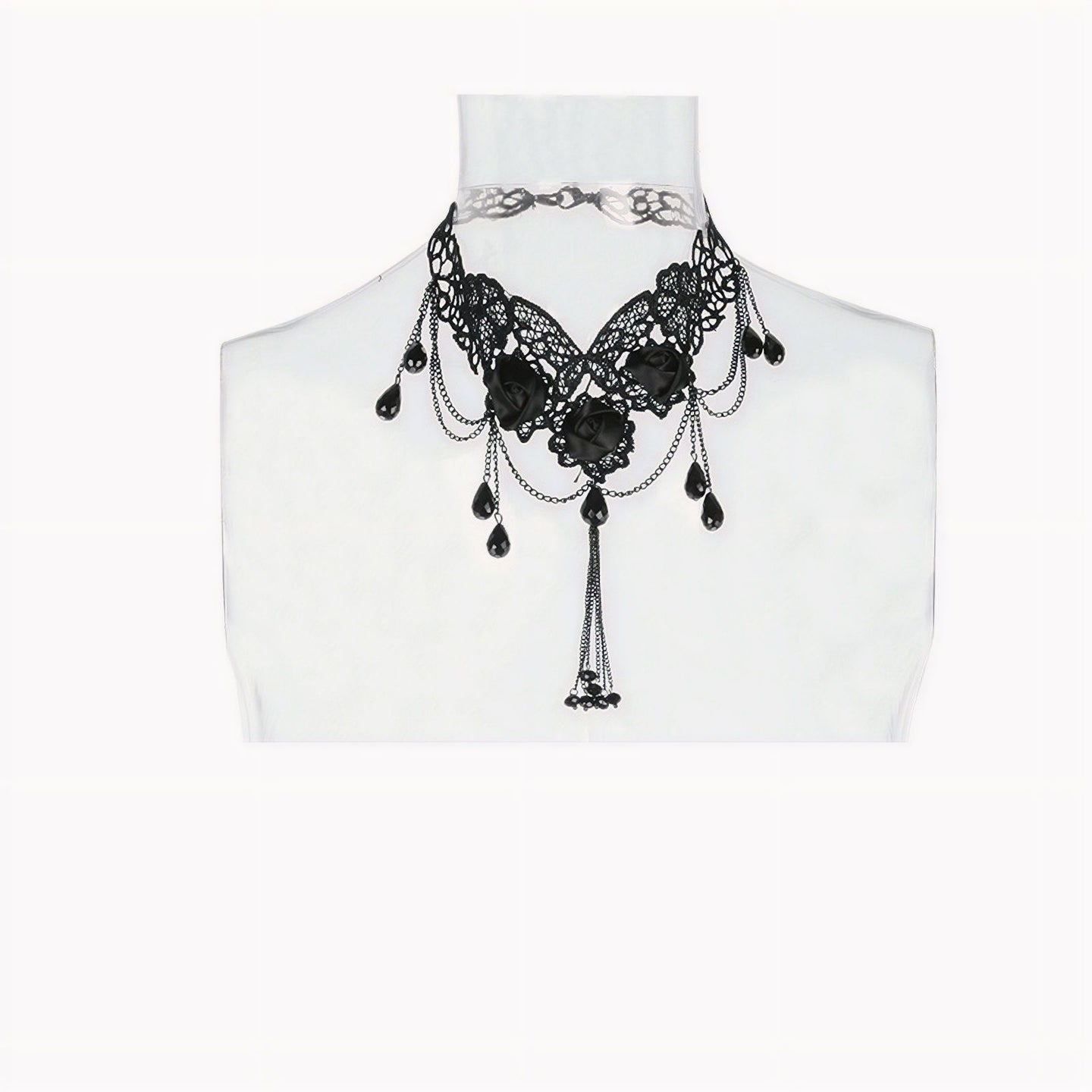 Punk Rave Black Roses Collier