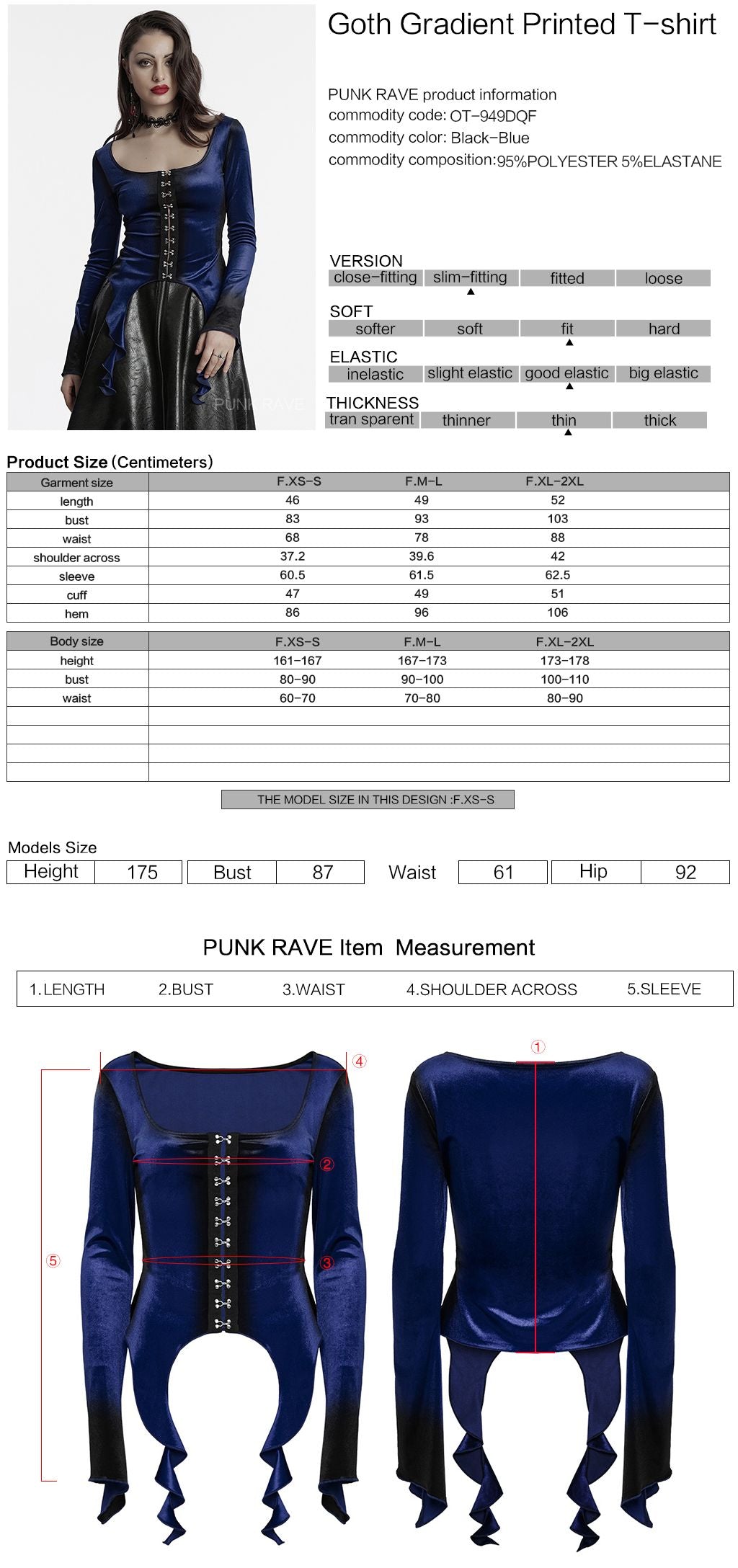 Expect Top Blauw - Zwart
