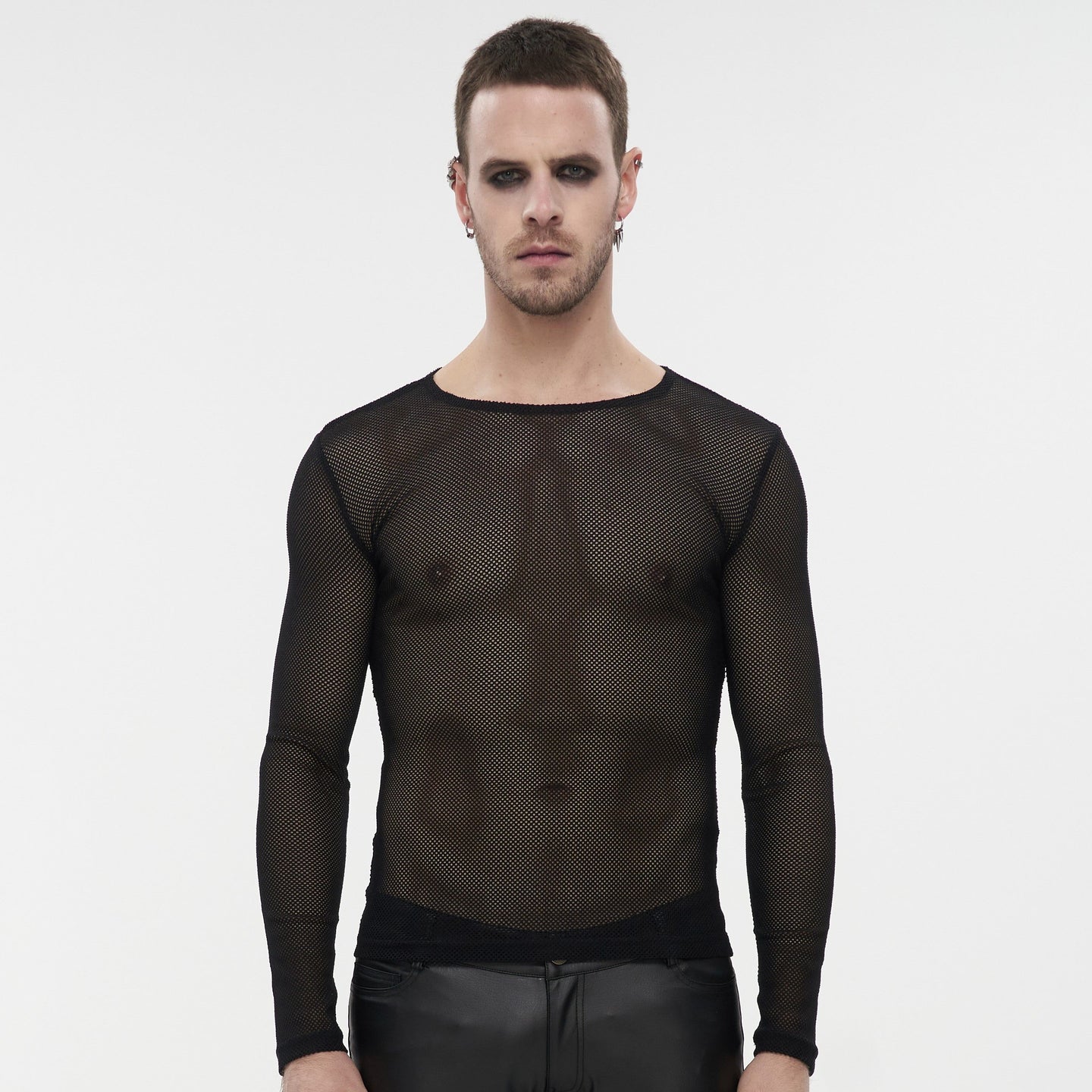 Devil Fashion Climax Long Sleeve Fishnet Top Black