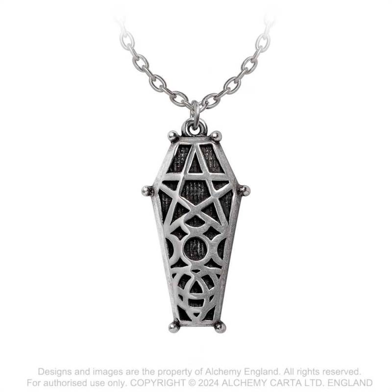 Hex Coffin Pendant Necklace